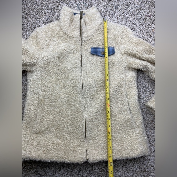 Pendleton Wool Blend Fuzzy Teddy Full Zip Cream Cozy‎ Warm Pockets Jacket Small - Picture 5 of 16